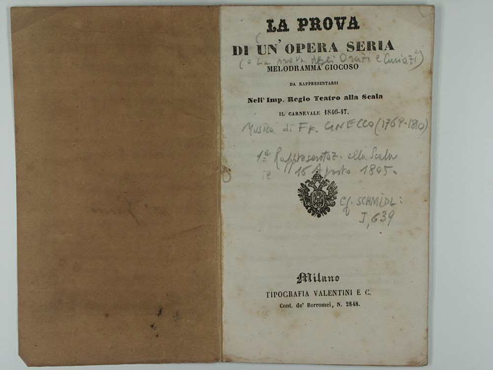 La prova di un' opera seria