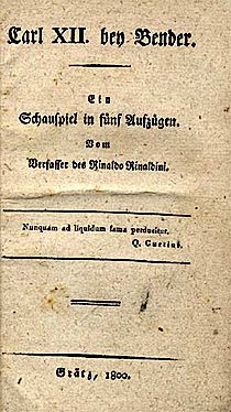 Vulpius: Carl XII. bey Bender. Ein Schauspiel in fünf Aufzügen