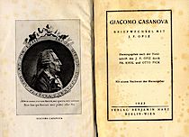 Fr. Kohl/Otto Pick (Hrsg.) - Giacomo Casanova
