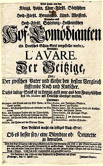 Lavare - Der Geitzige - Theaterzettel